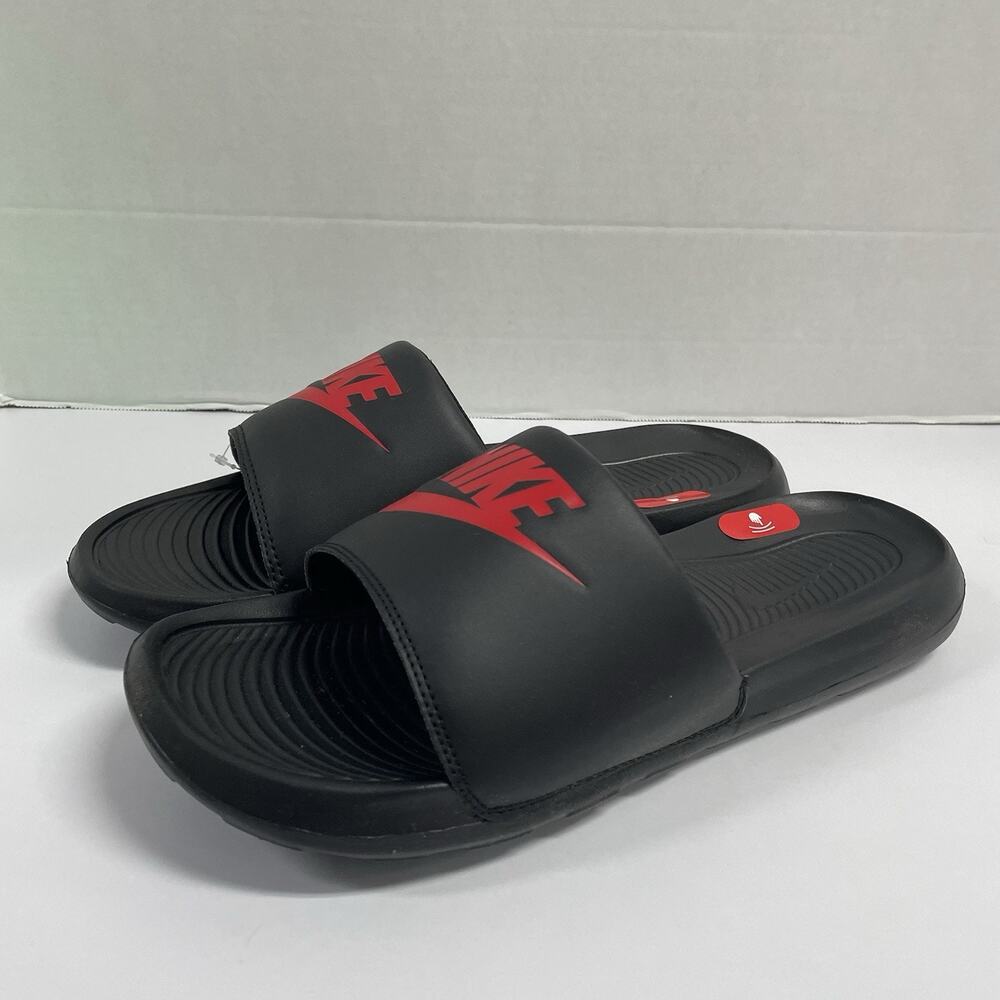 Nike Victori One Slides Black Red CN9675 004 Size 12 Sandal Summer House Slipper